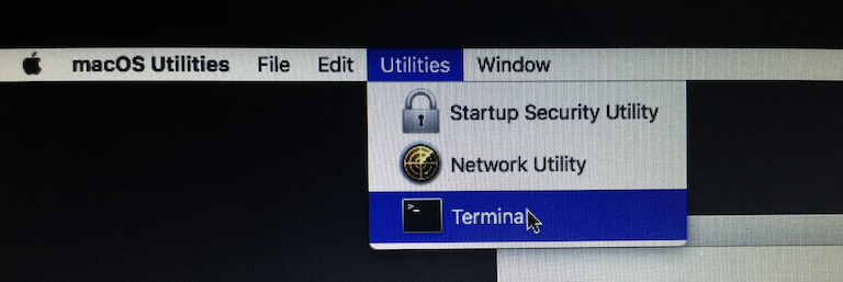 open terminal app macos recovery