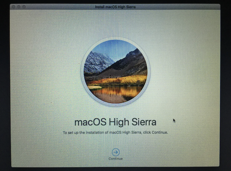 start installing macos high sierra