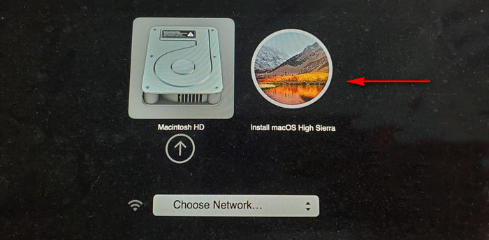 boot from high sierra usb